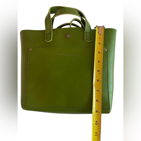 Portland Leather Goods Mini Crossbody Tote Green Apple - Picture 11 of 12